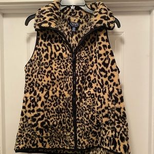 Chaps animal print vest, M